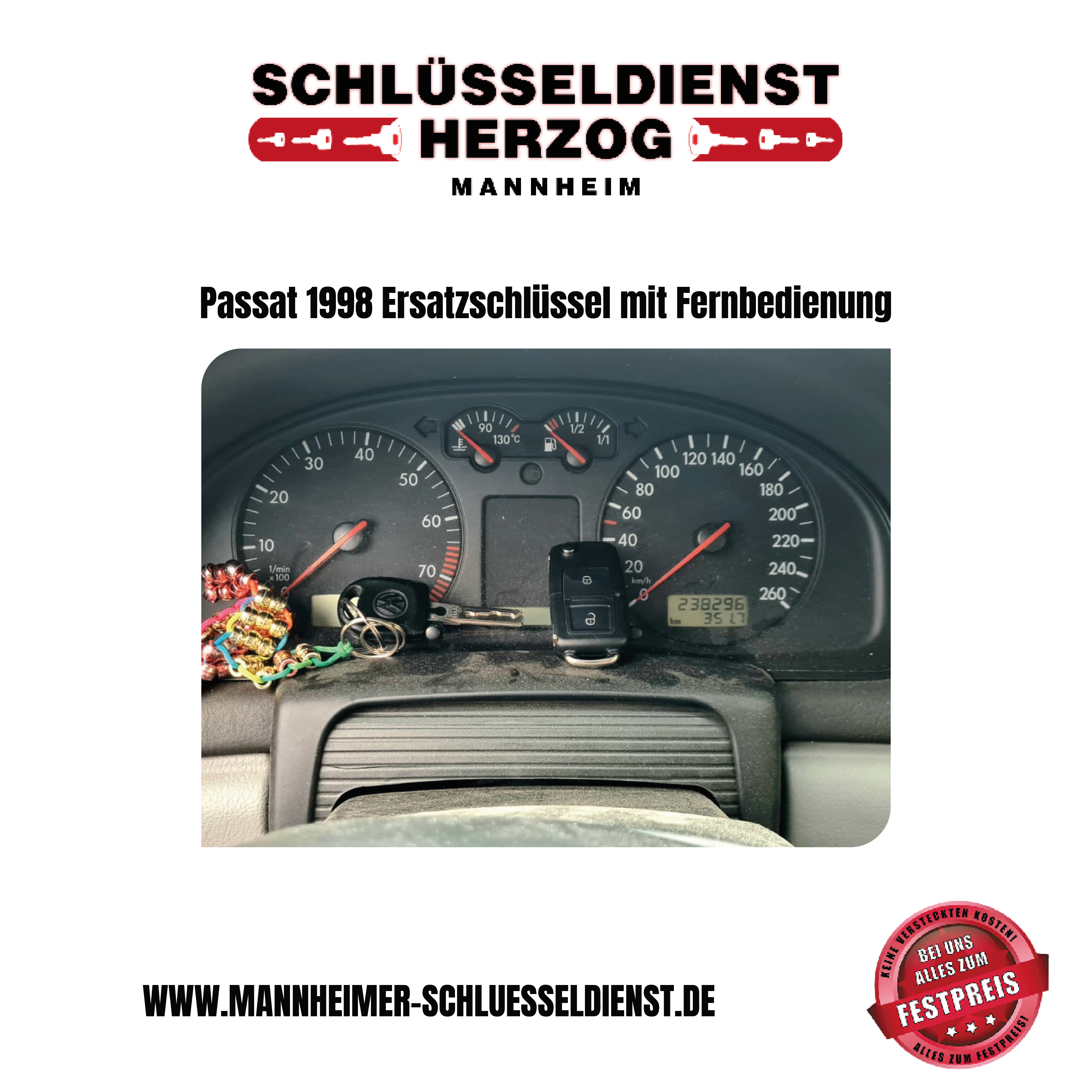 Passat 1998 Ersatzschlssel mit Fernbedienung