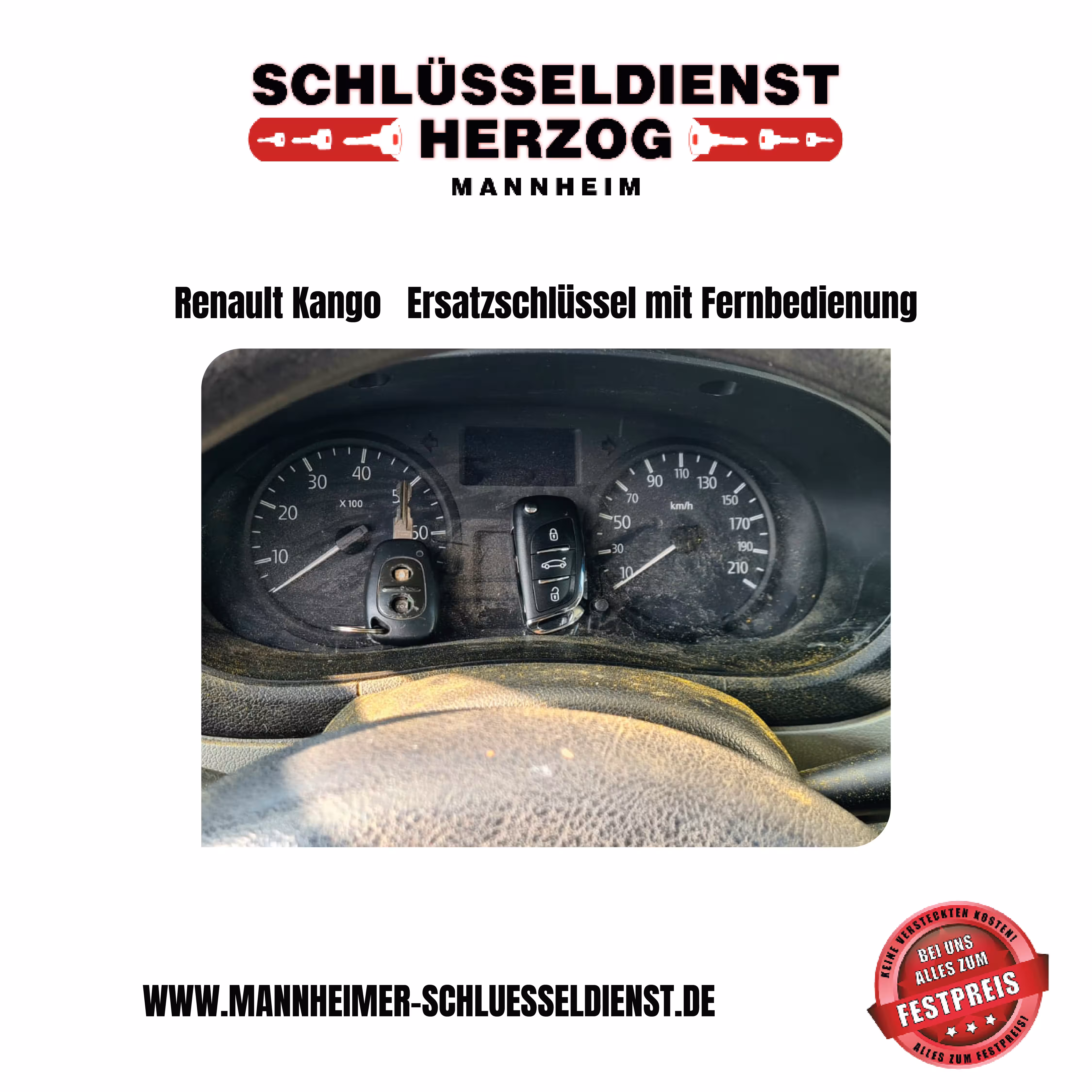 Renault Kango Ersatzschlüssel mit Fernbedienung Renault Kango Ersatzschlüssel mit Fernbedienung