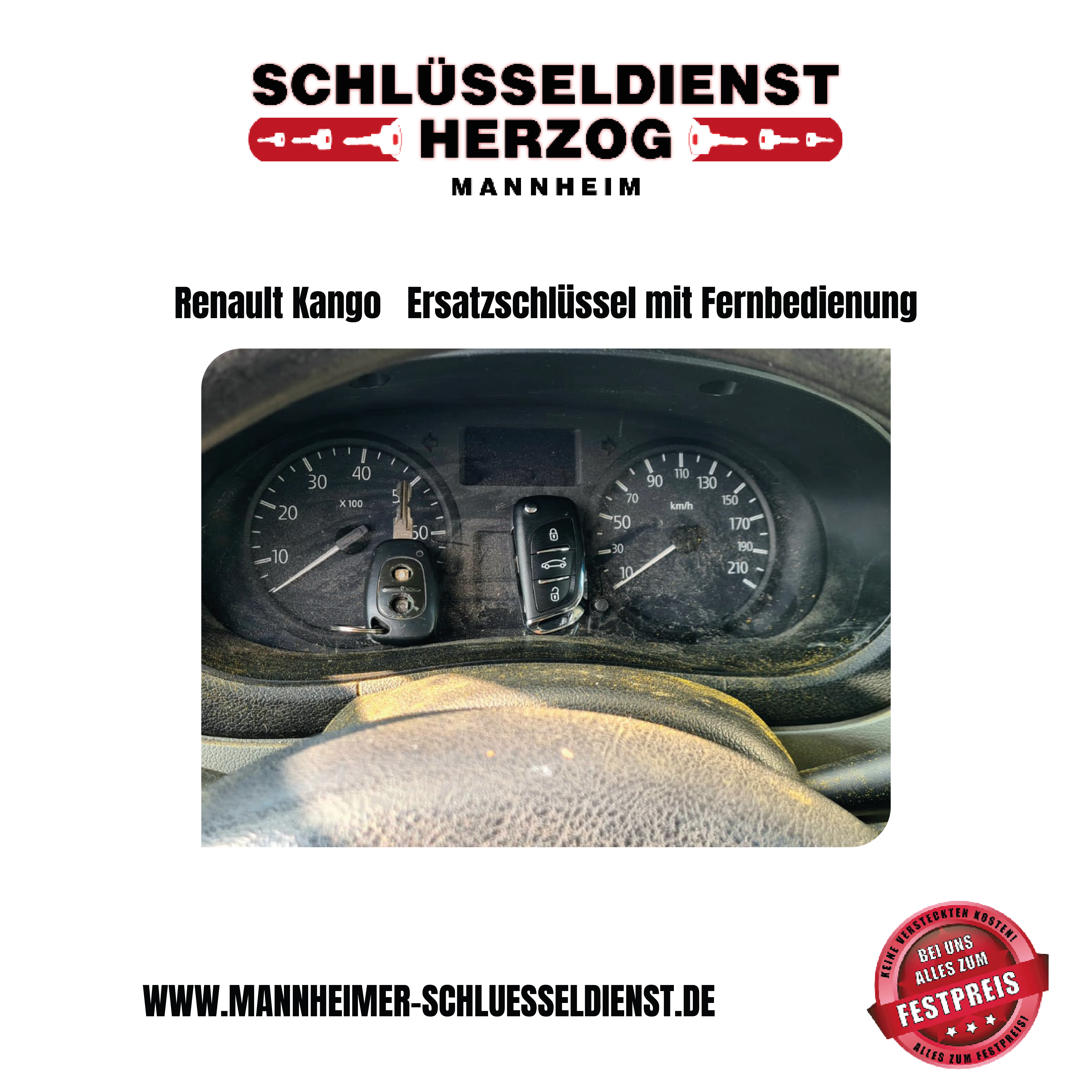 Renault Kango Ersatzschlssel mit Fernbedienung