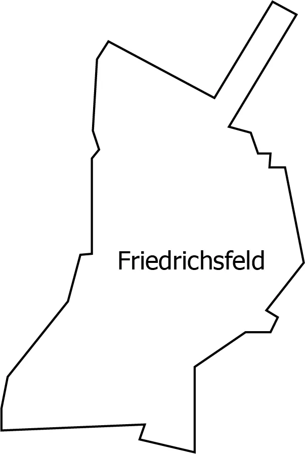 Umriss des Mannheimer Stadtteils Friedrichsfeld