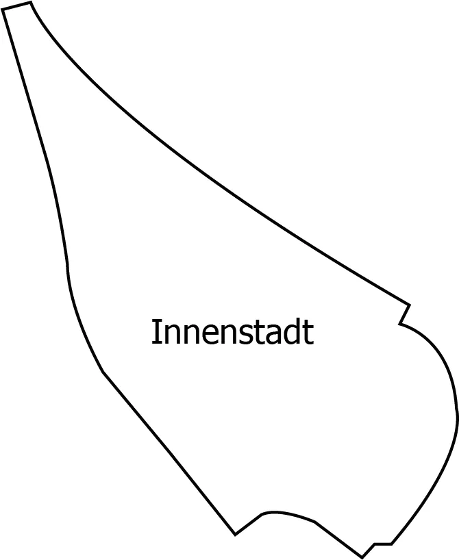 Schlüsseldienst in Mannheim-Innenstadt Umriss des Mannheimer Stadtteils Innenstadt