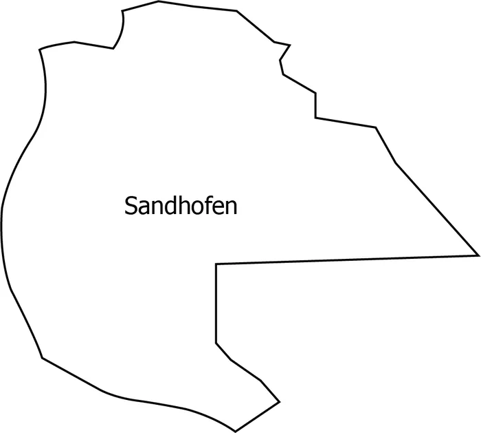 Schlüsseldienst in Mannheim-Sandhofen Umriss des Mannheimer Stadtteils Sandhofen